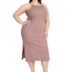 Old navy fitted Sleeveless Rib-Knit Midi Dress for Women size L